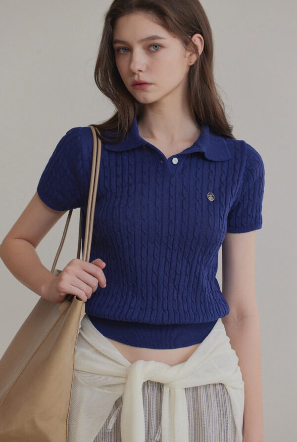 [TWEE] Blze Collared Short-Sleeve Knit - Image 2