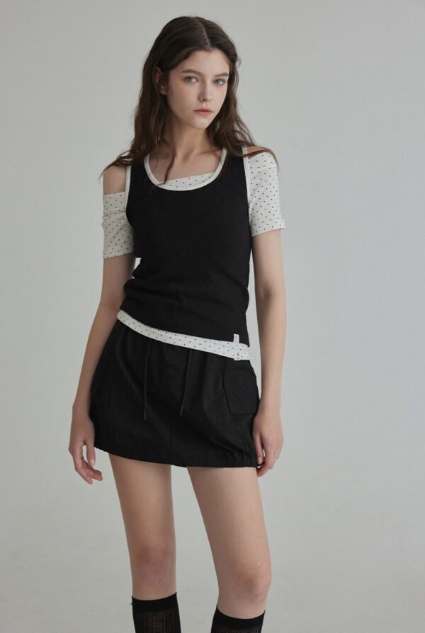 [TWEE] Beldin Dot Off-Shoulder T-Shirt - Image 2