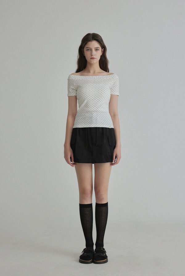 [TWEE] Beldin Dot Off-Shoulder T-Shirt - Image 5