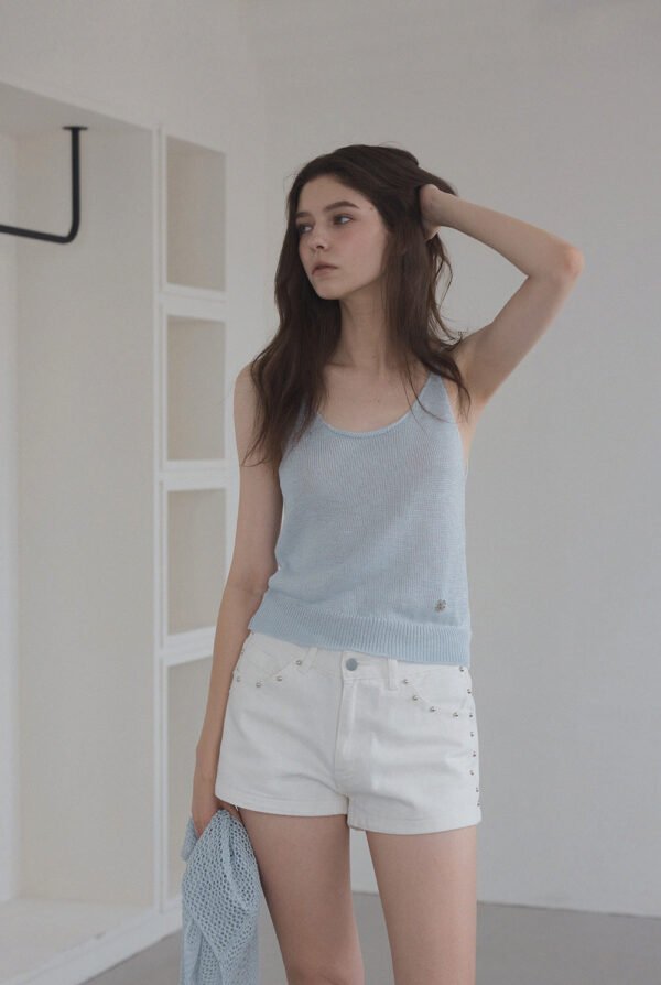 [TWEE] Louver Punching Knit Tank Cardigan Set - Image 4