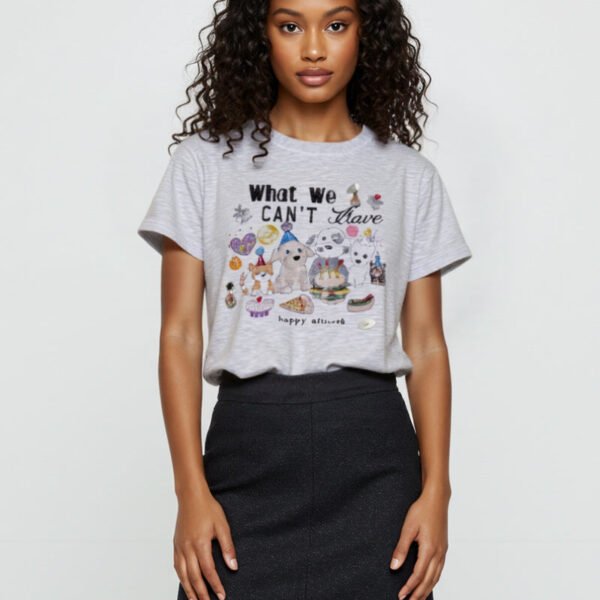 [DFRAME] Puppy Food Printed White Women's Short Sleeve Tee
