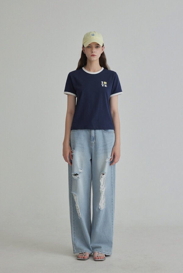 [TWEE] Clover Contrast Ringer T-Shirt - Image 5