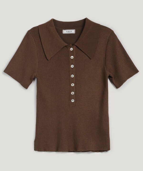 [TWEE] Etin button collar short-sleeve knit - Image 8