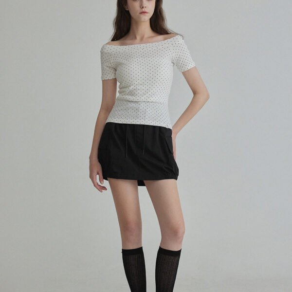 [TWEE] Beldin Dot Off-Shoulder T-Shirt