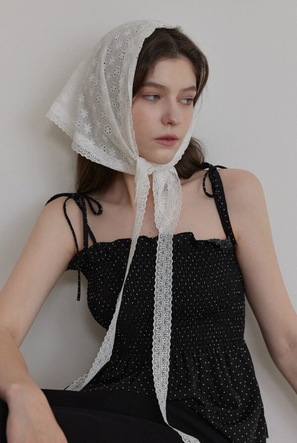 [TWEE] Rondini Dot Smocked Waist Blouse - Image 4