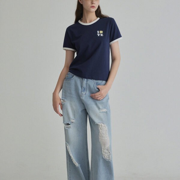 [TWEE] Clover Contrast Ringer T-Shirt