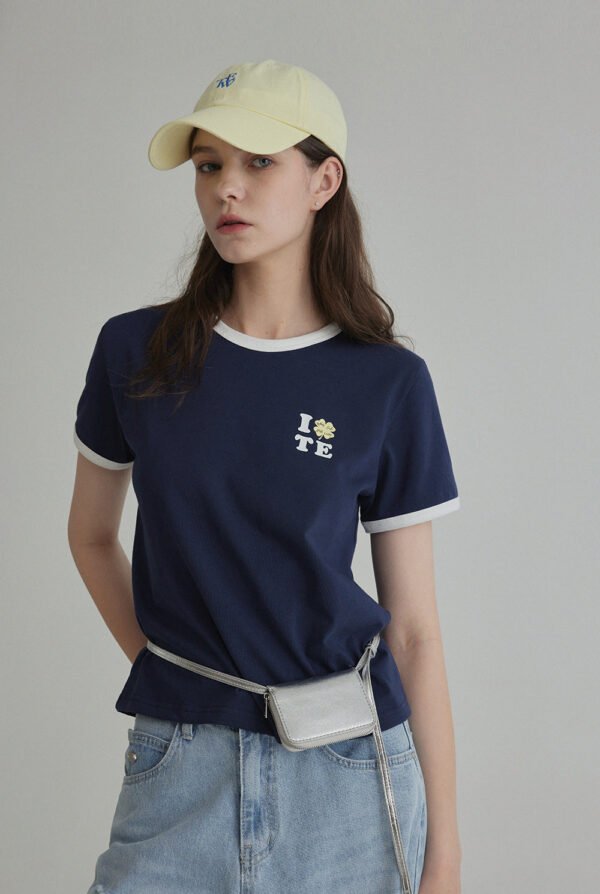 [TWEE] Clover Contrast Ringer T-Shirt - Image 6