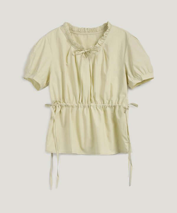 [TWEE] Cuzz Frill Strap Short Sleeve Blouse - Image 7