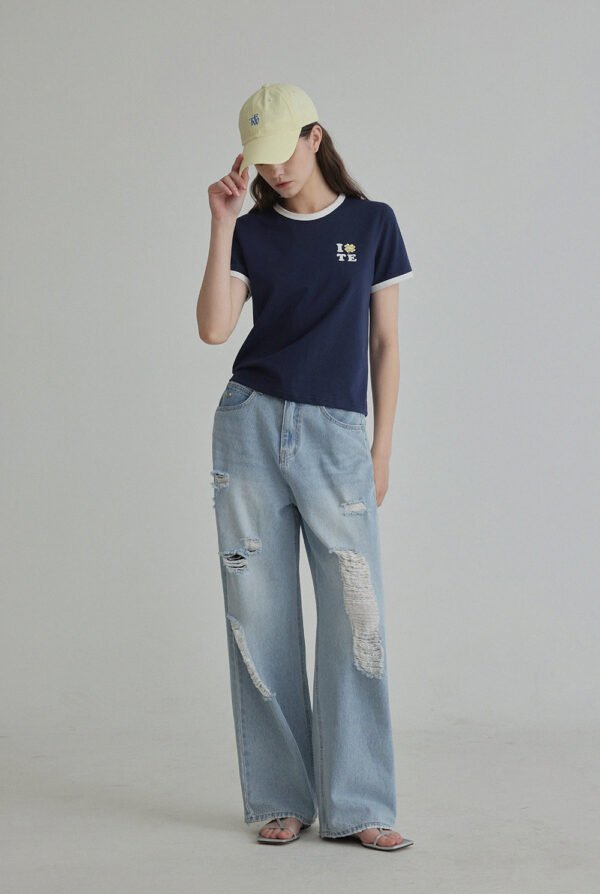 [TWEE] Clover Contrast Ringer T-Shirt - Image 3